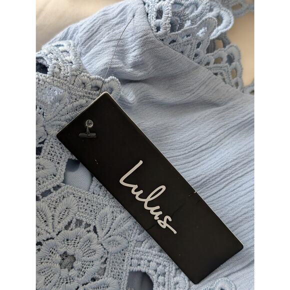 Lulus "This is Love" Slate Blue Lace Maxi Dress - NWT XS - Picture 8 of 10